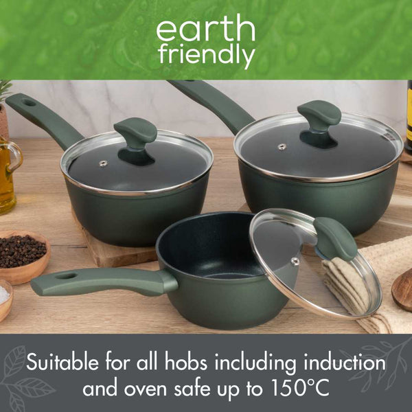 Prestige Earth Friendly: Non-Stick Induction Saucepan & Frying Pan Set - 5 Pieces