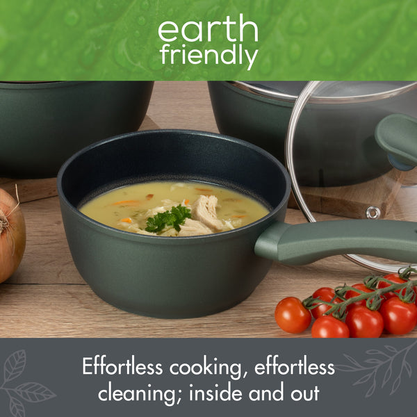 Prestige Earth Friendly: Non-Stick Induction Saucepan & Lid Set - 3 Pieces