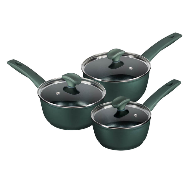 prestige Earth Friendly: Non-Stick Induction Saucepan & Lid Set - 3 Pieces