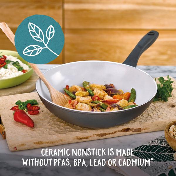 Prestige Earth Pan: Ceramic Non-Stick Frying Pan With Lid - 28cm