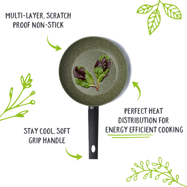 Prestige Eco Non-Stick Saucepan With Lids & Frying Pan Set - 5 Piece