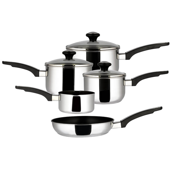 prestige Everyday: Saucepan & Frying Pan Stainless Steel Pan Set - 5 Pieces