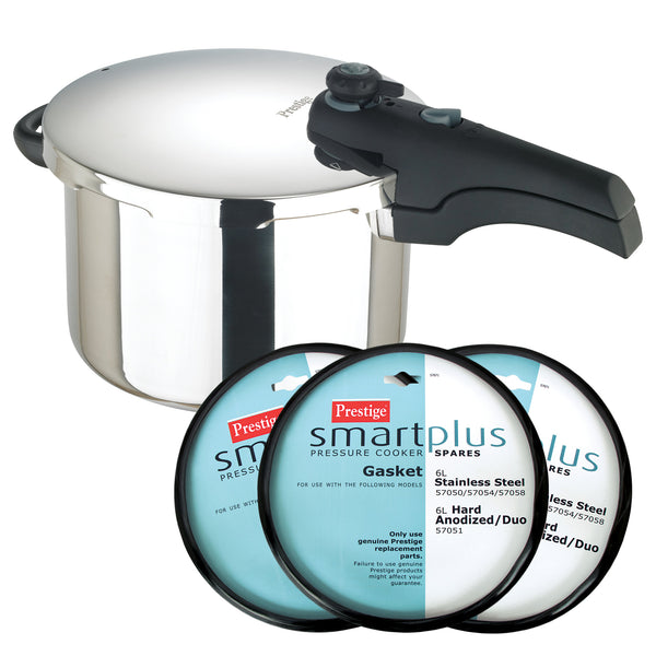 prestige Induction 6 Litre Pressure Cooker & Gasket Spares Set