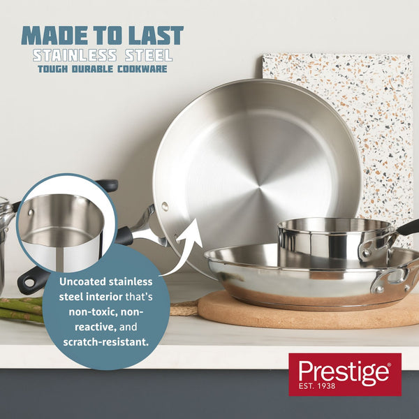 Prestige Made To Last: Stainless Steel Frying Pan Complete Set - 21/25/29cm