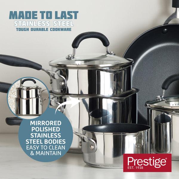 Prestige Made To Last: Stainless Steel Non-Stick Wok & Helper Handle - 29cm