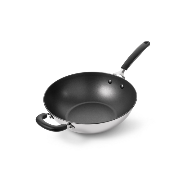 prestige Made to Last: Stainless Steel Non-Stick Wok & Helper Handle - 29cm