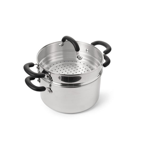 prestige Made to Last: Stainless Steel Stockpot and Steamer - 5.86L/24cm