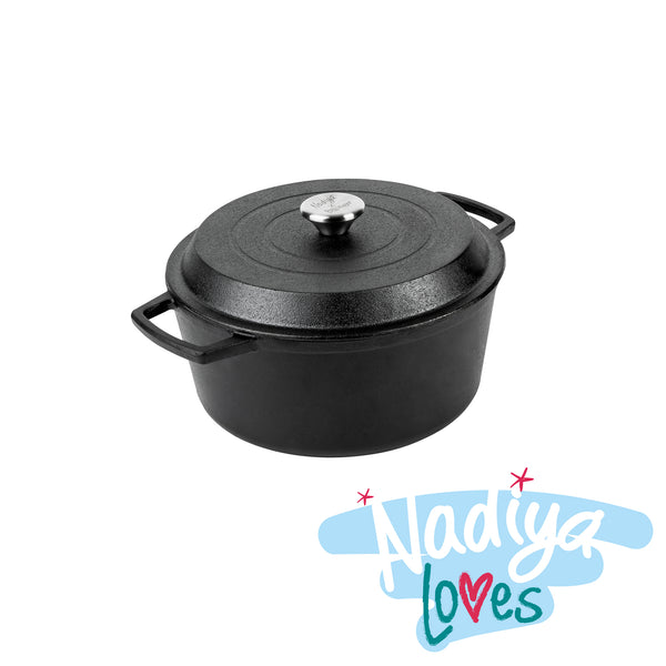 prestige Nadiya Hussain: Cast Iron Casserole Dish & Lid - 4.5L