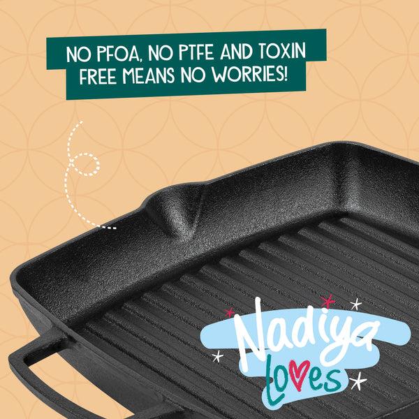 Prestige Nadiya Hussain: Cast Iron Square Grill Pan - 27cm