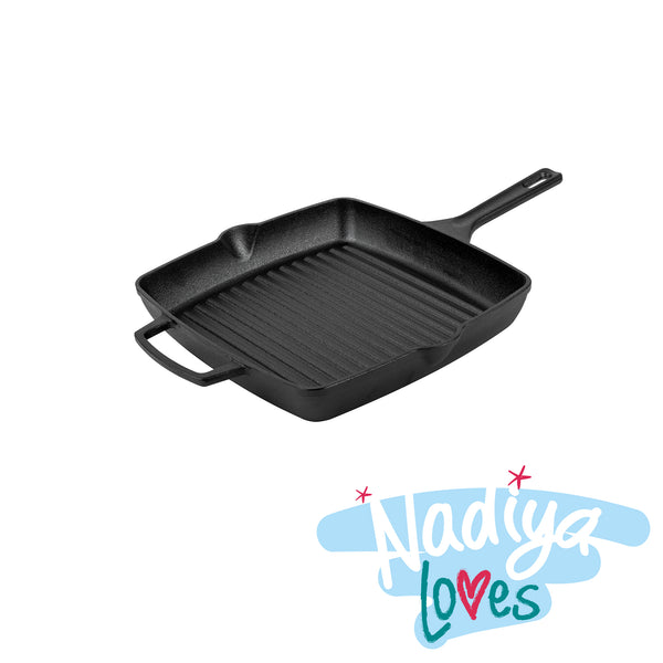 prestige Nadiya Hussain: Cast Iron Square Grill Pan - 27cm