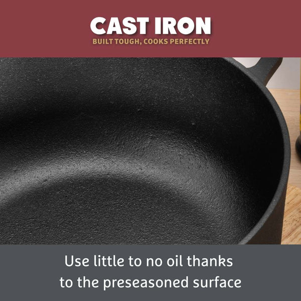 Prestige Cast Iron: Casserole & Glass Lid - 5.7L/24cm