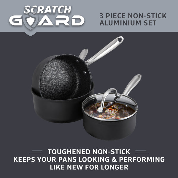 Prestige Scratch Guard: Non-Stick Saucepan Set - 3 Piece