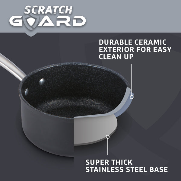 Prestige Scratch Guard: Non-Stick Saucepan Set - 3 Piece