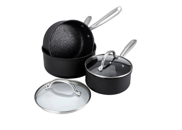 prestige Scratch Guard: Non-Stick Saucepan Set - 3 Piece