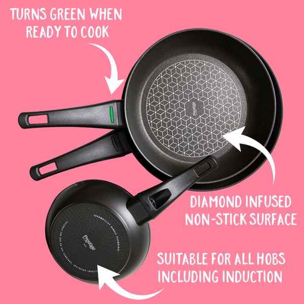 Prestige Thermo Smart Heat Indicator: Non-Stick Frying Pan - 3 Sizes