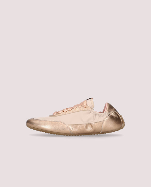 Pretty Ballerinas Blue And Gold Metallic Leather Sports Shoes