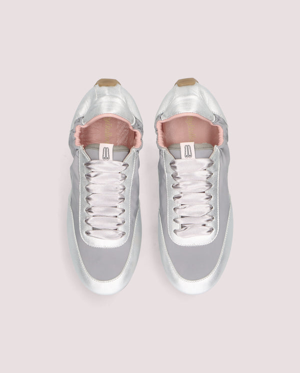 Pretty Ballerinas Blue Grey Metallic Leather Sports Shoes