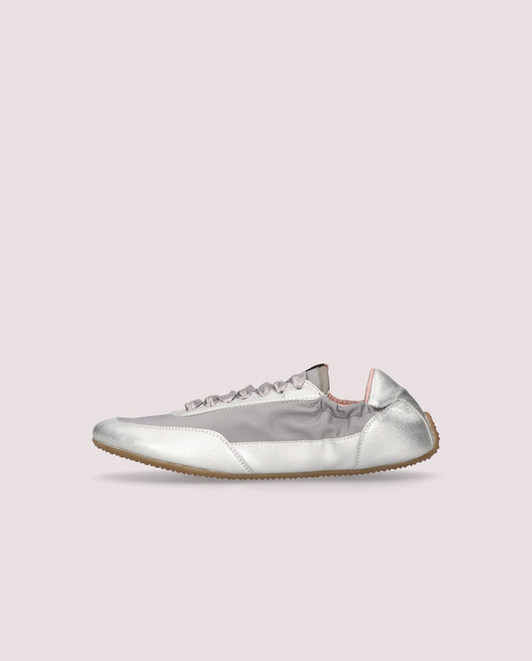 Pretty Ballerinas Blue Grey Metallic Leather Sports Shoes