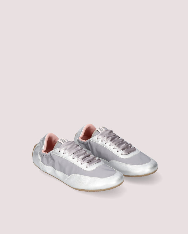 pretty ballerinas Blue Grey Metallic Leather Sports Shoes