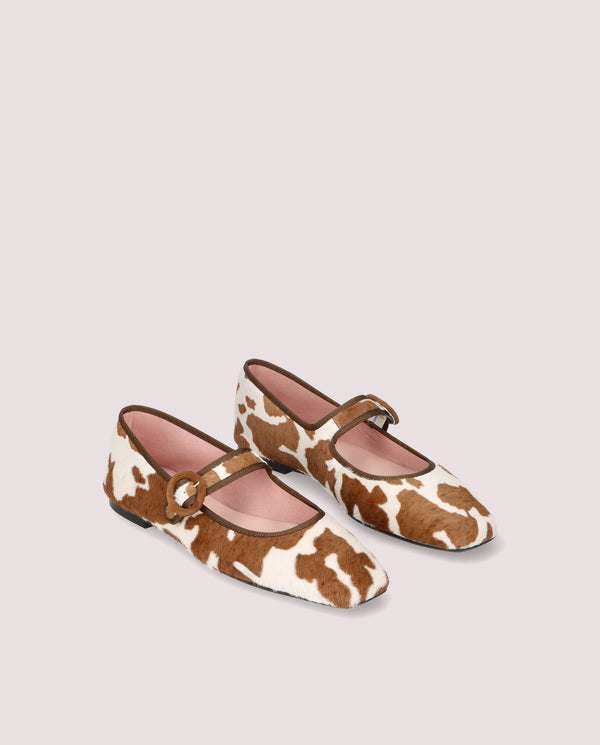 pretty ballerinas Camille Animal Print Pony Ballet Flats