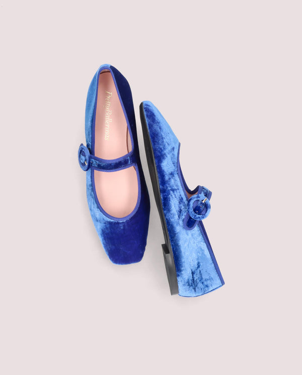 Pretty Ballerinas Camille Blue Knitted Ballet Flats