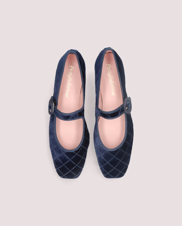 Pretty Ballerinas Camille Blue Knitted Ballet Flats
