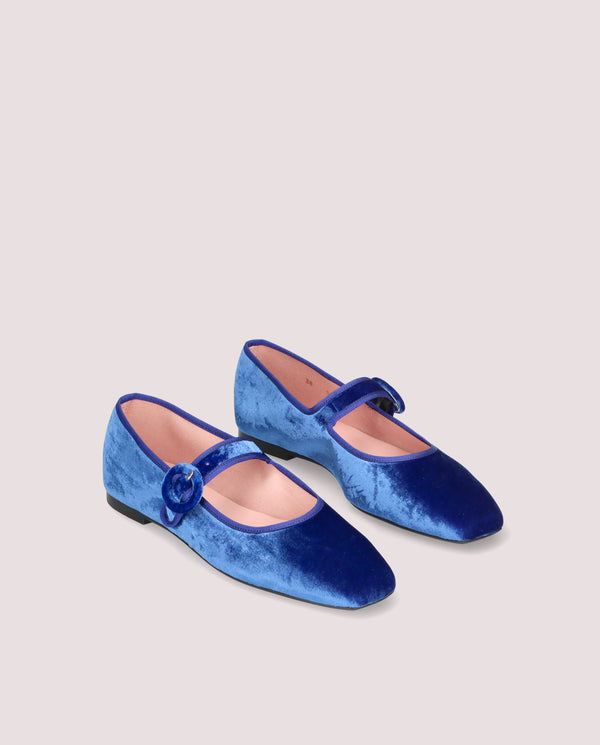 pretty ballerinas Camille Blue Knitted Ballet Flats