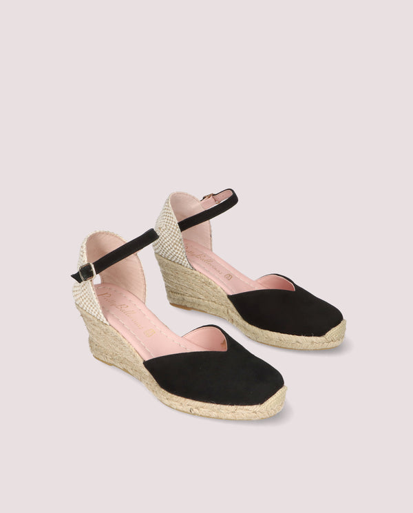 pretty ballerinas Deborah Black Suede Esparto Espadrilles