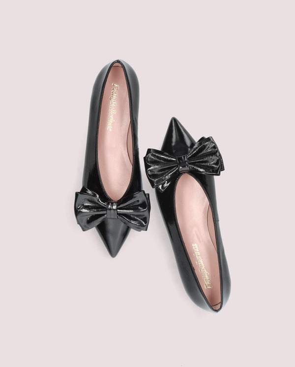 Pretty Ballerinas Ella Black Patent Leather Ballet Flats