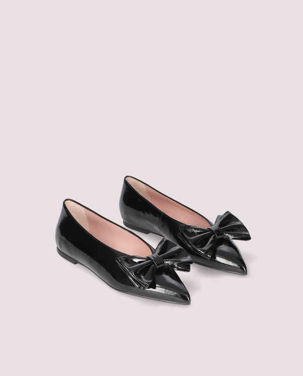 pretty ballerinas Ella Black Patent Leather Ballet Flats