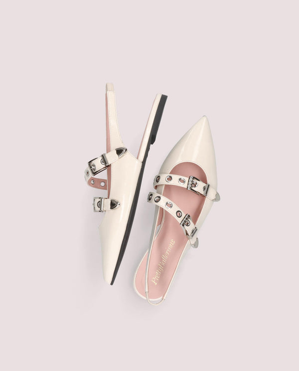 Pretty Ballerinas Ella White Patent Leather Ballerinas