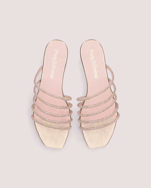 Pretty Ballerinas Eva Sandals Gold Metallic Leather