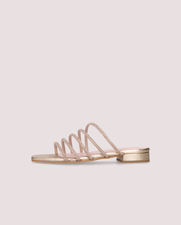 Pretty Ballerinas Eva Sandals Gold Metallic Leather