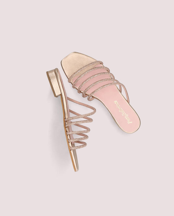 Pretty Ballerinas Eva Sandals Gold Metallic Leather