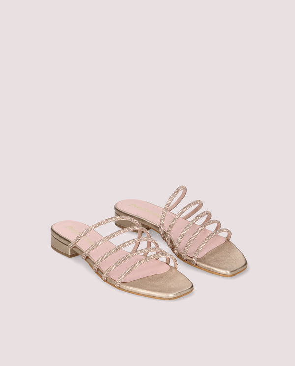 pretty ballerinas Eva Sandals Gold Metallic Leather