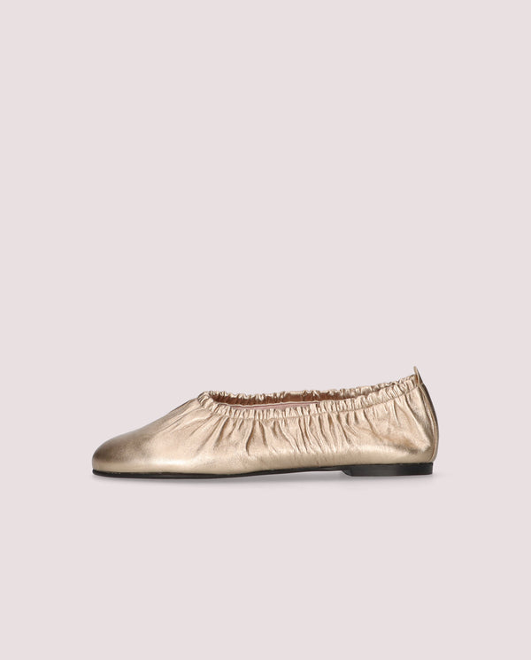Pretty Ballerinas Georgia Ballet Flats Gold Metallic Leather