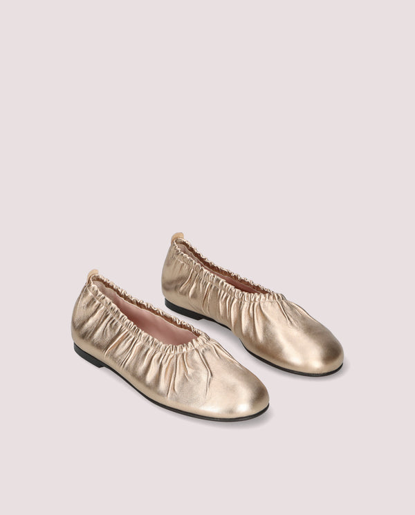 pretty ballerinas Georgia Ballet Flats Gold Metallic Leather