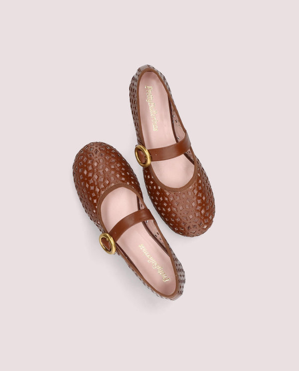 Pretty Ballerinas Georgia Brown Leather Ballet Flats