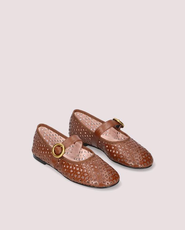 pretty ballerinas Georgia Brown Leather Ballet Flats