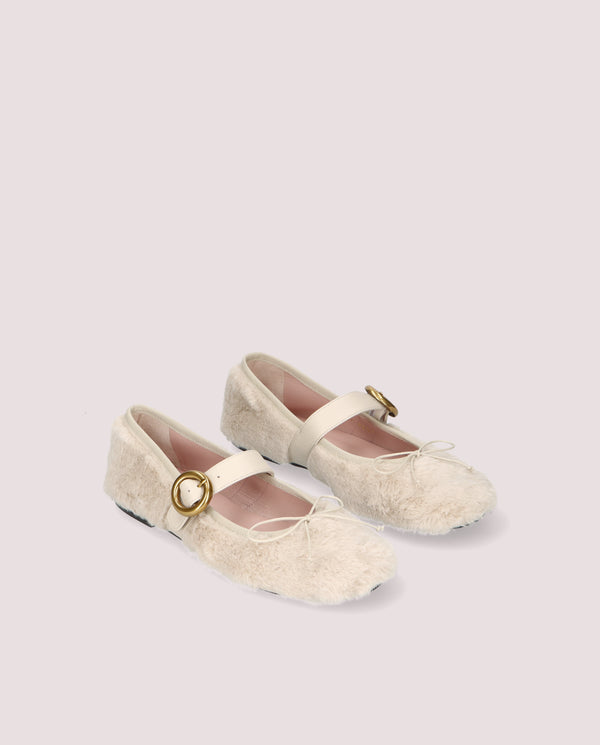 pretty ballerinas Georgia White Knitted Ballet Flats