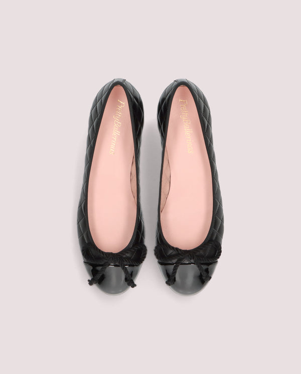 Pretty Ballerinas Gretschen Black Leather Ballet Flats