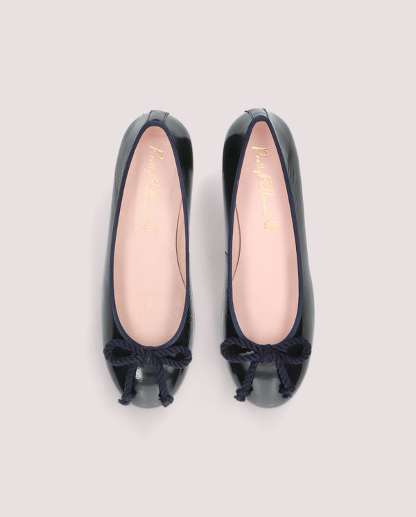 Pretty Ballerinas Joanna Blue Patent Leather Ballet Flats