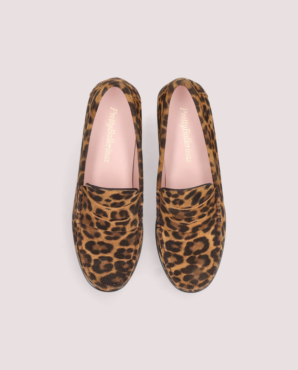 Pretty Ballerinas Josephine Animal Print Suede Loafers