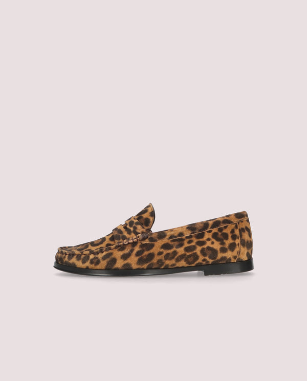 Pretty Ballerinas Josephine Animal Print Suede Loafers