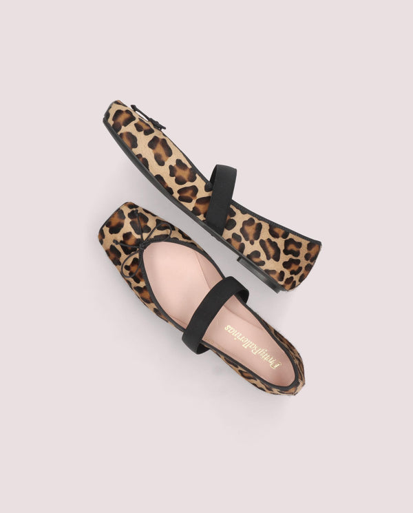 Pretty Ballerinas Kristen Animal Print Pony Ballet Flats