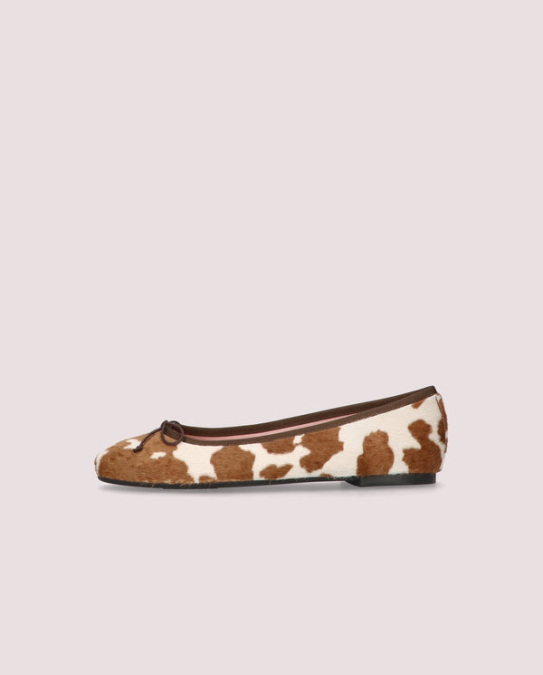 Pretty Ballerinas Nicole Animal Print Pony Ballet Flats