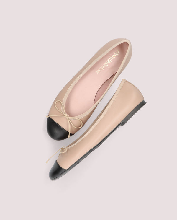 Pretty Ballerinas Nicole Beige Leather Ballet Flats