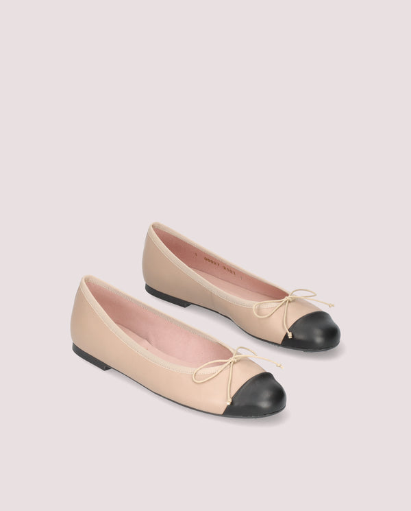 pretty ballerinas Nicole Beige Leather Ballet Flats