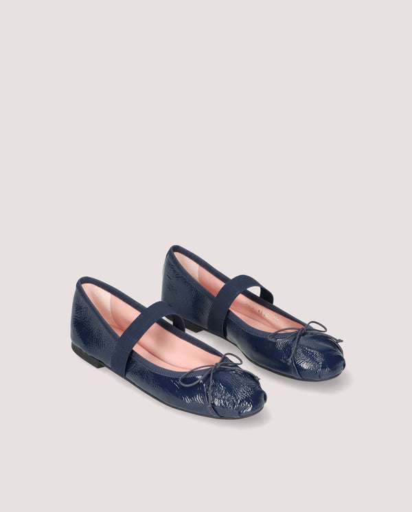 pretty ballerinas Nicole Blue Patent Leather Ballet Flats