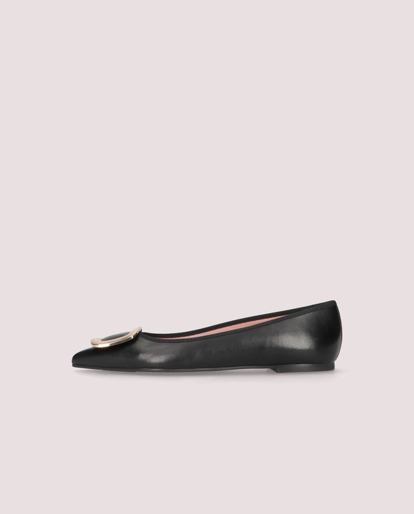 Pretty Ballerinas Black Leather Ella Ballet Flats